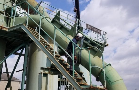 ゴム処理場ダクト据付